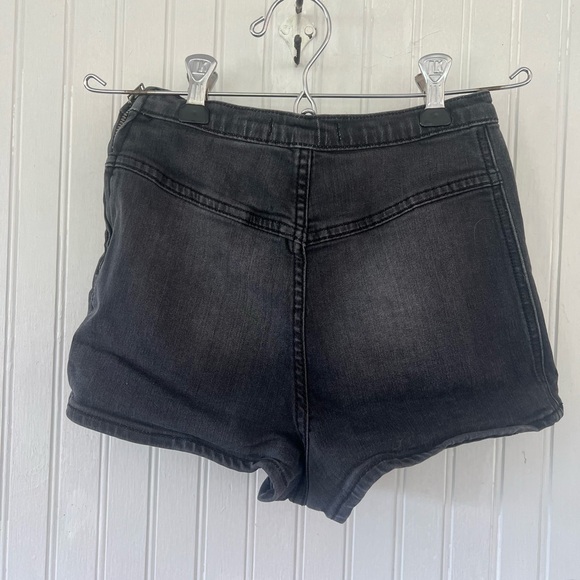 Free People Black High-Waisted Jean Micro Shorts 24 xs - Picture 7 of 7